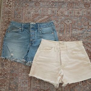 Universal Thread Blue and Cream Jean Shorts